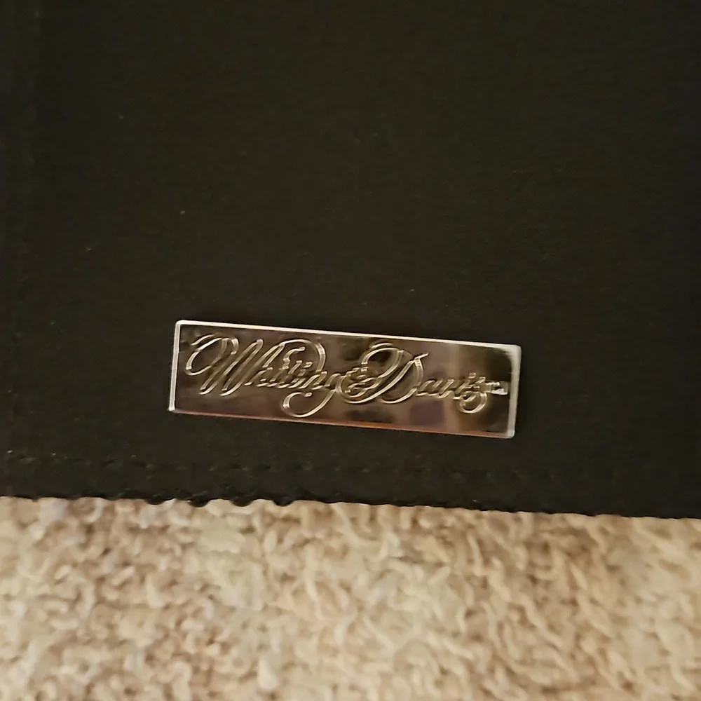 WHITING DAVIS BLACK SOLID  BEADED VTG‎ WALLET